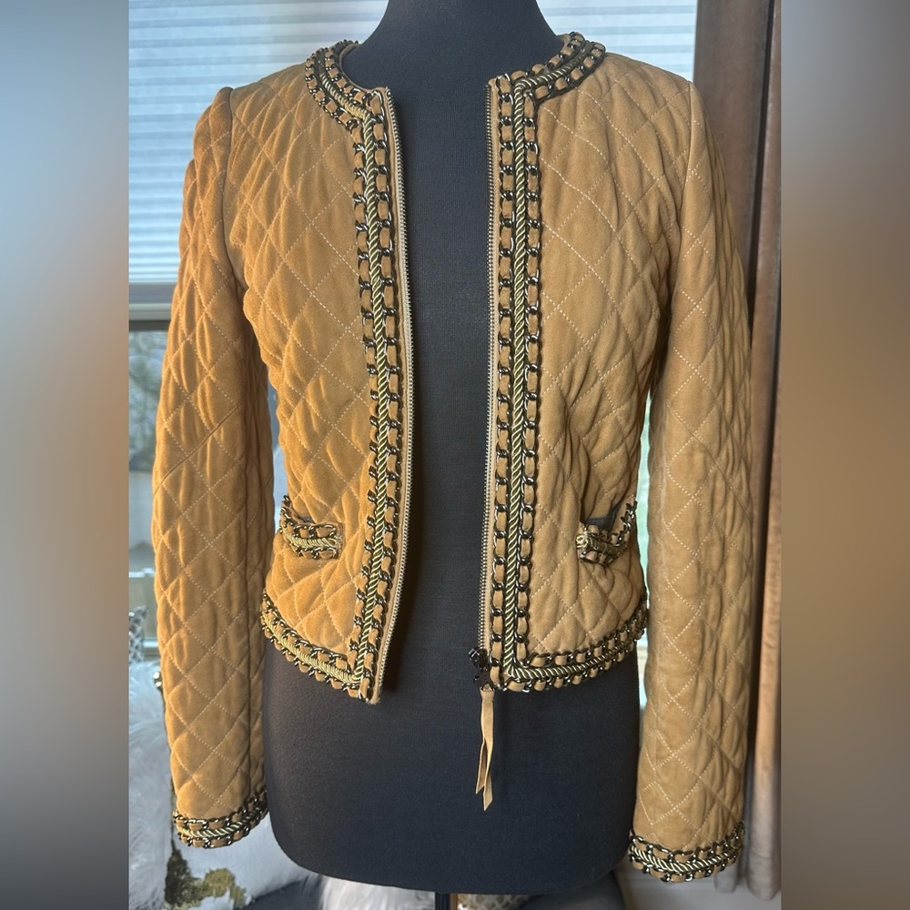 Haute Hippie Tan Quilted Blazer